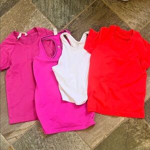 lululemon athletica Girls Tank & Tee Set — Hot Pink, Pink, White, Red